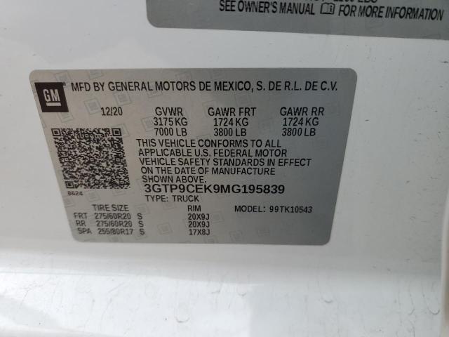 2021 GMC SIERRA K15 - 3GTP9CEK9MG195839