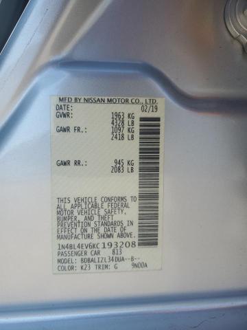 2019 NISSAN ALTIMA SL - 1N4BL4EV6KC193208