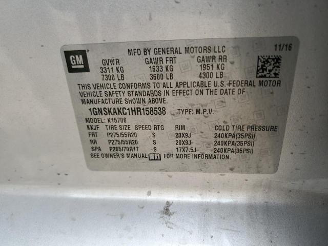 2017 CHEVROLET TAHOE K150 - 1GNSKAKC1HR158538