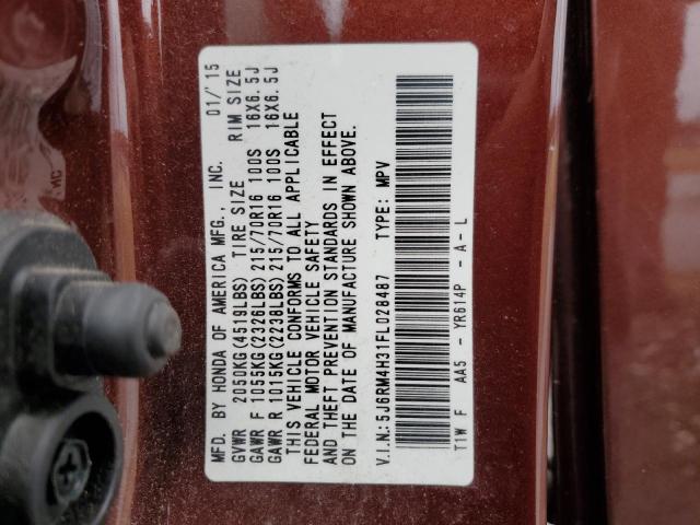 2015 HONDA CR-V LX 5J6RM4H31FL028487