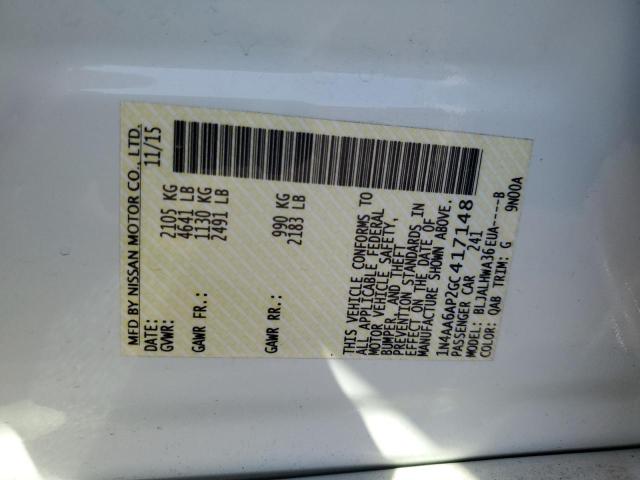 2016 NISSAN MAXIMA 1N4AA6AP2GC417148