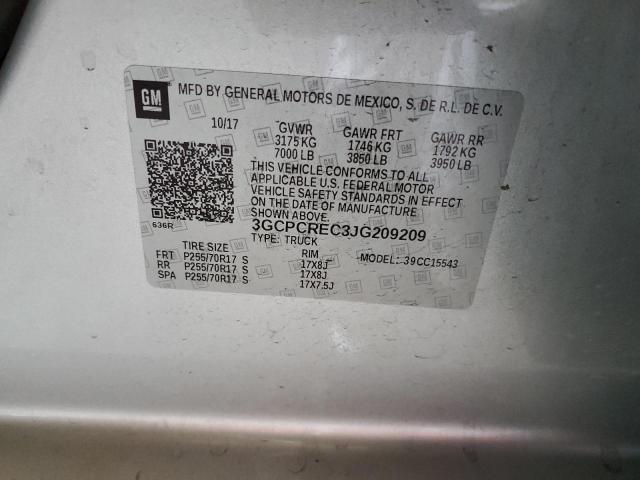 2018 CHEVROLET SILVERADO - 3GCPCREC3JG209209