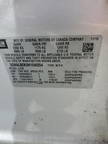 2017 CHEVROLET EQUINOX LS - 2GNALBEK0H1549254