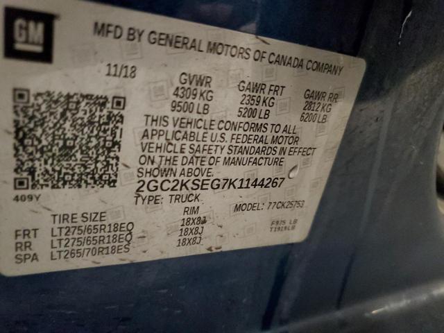 2019 CHEVROLET 2500 HD 2GC2KSEG7K1144267
