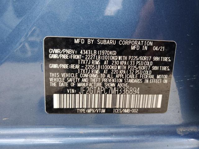 2021 SUBARU CROSSTREK - JF2GTAPC7MH336894