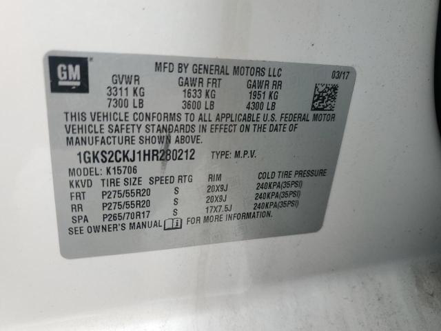 2017 GMC YUKON DENA 1GKS2CKJ1HR280212