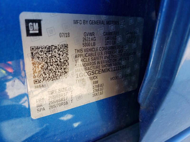 2019 CHEVROLET COLORADO L - 1GCGSCEN0K1111594