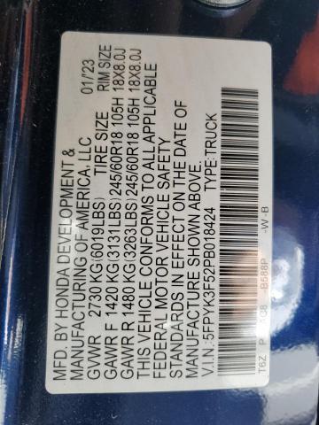 2023 HONDA RIDGELINE - 5FPYK3F52PB018424