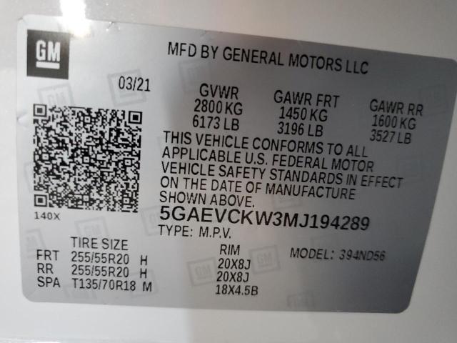 2021 BUICK ENCLAVE AV - 5GAEVCKW3MJ194289