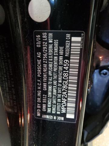 2016 PORSCHE PANAMERA G - WP0AF2A78GL081459