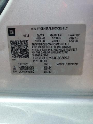 2018 CHEVROLET SILVERADO - 1GC1CUEY3JF262093