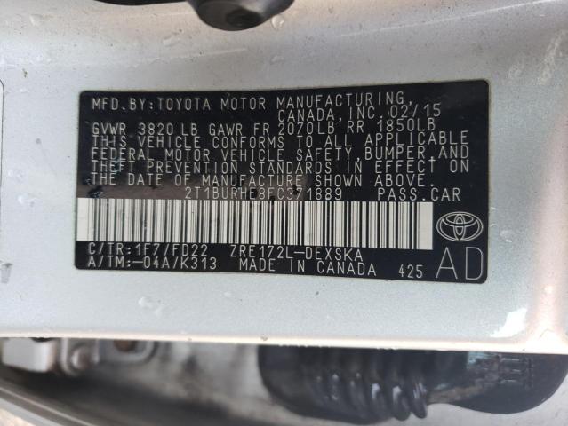2015 TOYOTA COROLLA L - 2T1BURHE8FC371889