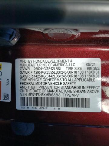 2021 HONDA PILOT EXL - 5FNYF6H5XMB083268