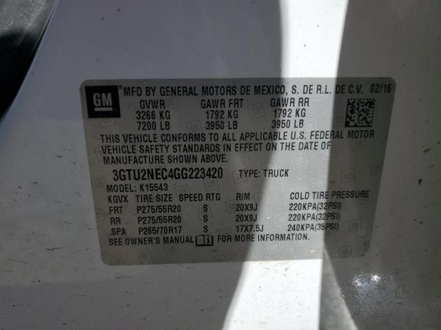 2016 GMC SIERRA K15 - 3GTU2NEC4GG223420