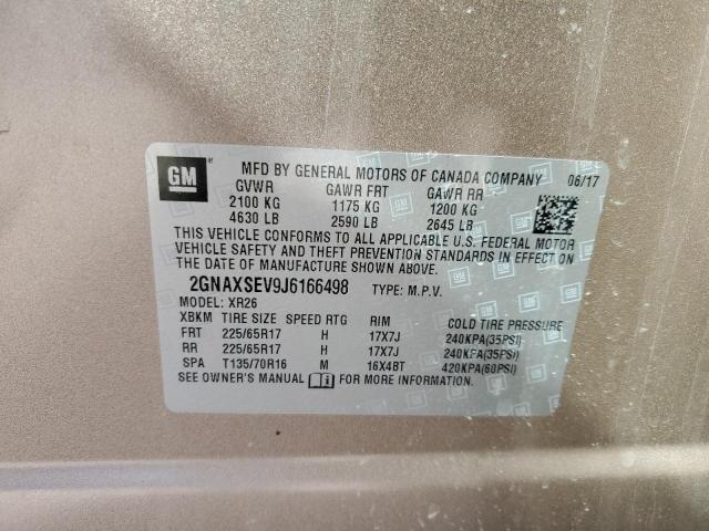 2018 CHEVROLET EQUINOX LT - 2GNAXSEV9J6166498