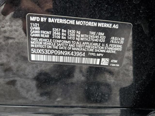 2022 BMW X3 XDRIVE3 - 5UX53DP09N9K43964