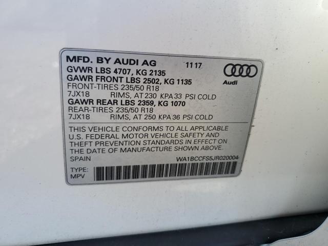 2018 AUDI Q3 WA1BCCFS5JR020004