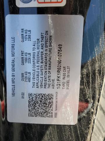 2022 CHEVROLET CAMARO ZL1 - 1G1FK1R60N0107549