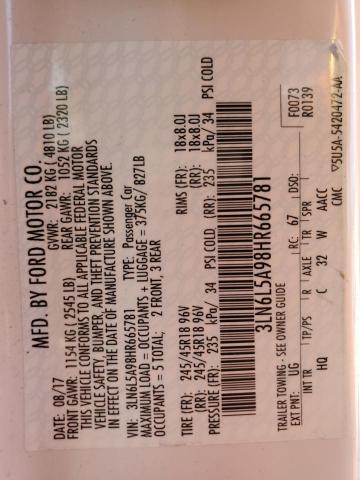 2017 LINCOLN MKZ PREMIE 3LN6L5A98HR665781
