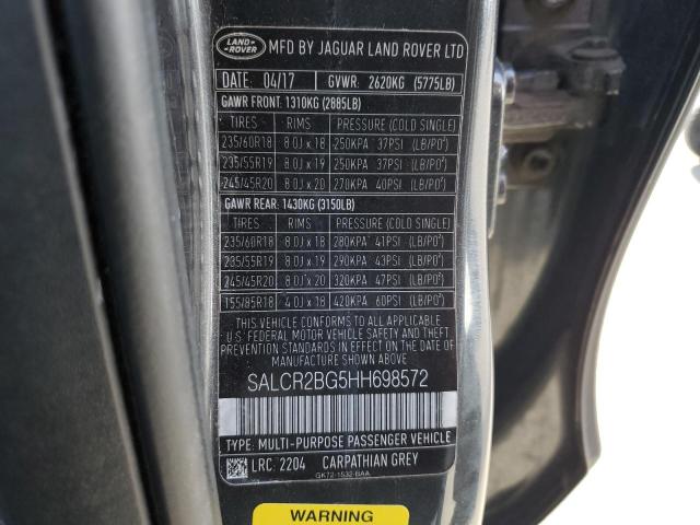 2017 LAND ROVER DISCOVERY - SALCR2BG5HH698572