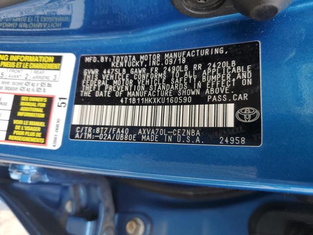 2019 TOYOTA CAMRY L - 4T1B11HKXKU160590