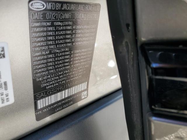 2021 LAND ROVER RANGE ROVE - SALGS2RU1MA455989