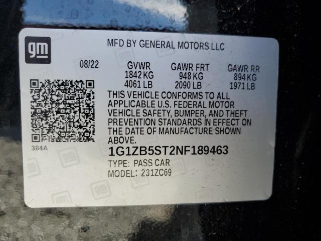 2022 CHEVROLET MALIBU LS - 1G1ZB5ST2NF189463
