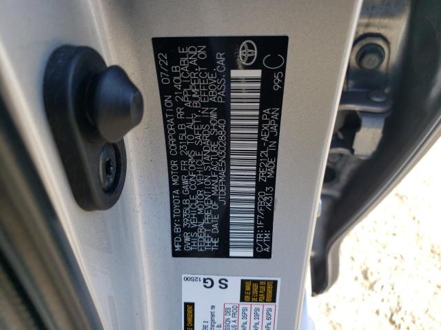 2022 TOYOTA COROLLA LE JTDEPMAE5N3028840