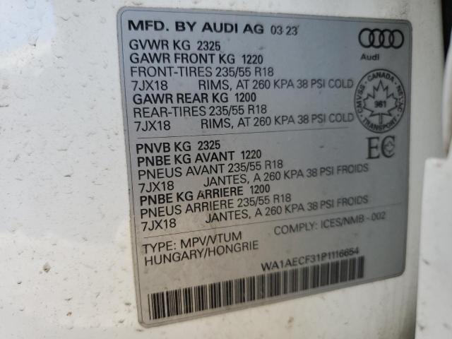 2023 AUDI Q3 KOMFORT WA1AECF31P1116654
