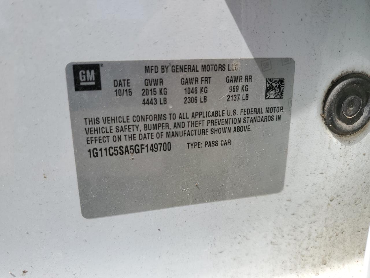 Lot #3224567866 2016 CHEVROLET MALIBU LIM