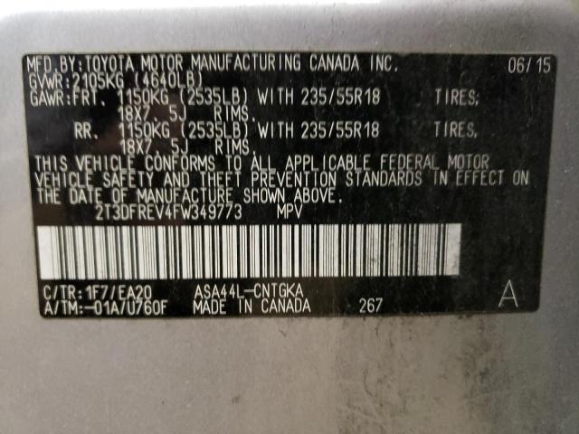 2015 TOYOTA RAV4 LIMIT - 2T3DFREV4FW349773