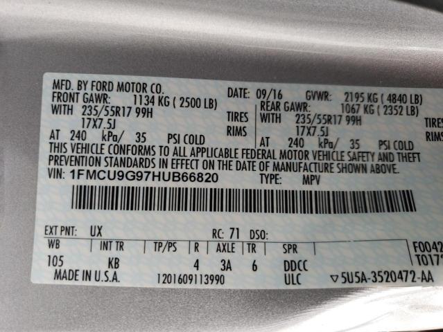 2017 FORD ESCAPE SE - 1FMCU9G97HUB66820