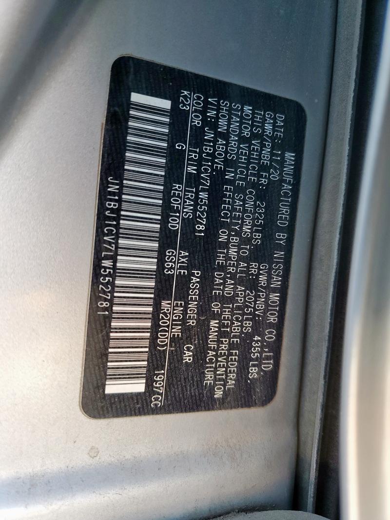 JN1BJ1CV7LW552781 2020 NISSAN ROGUE