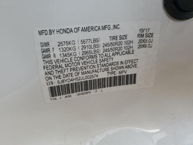 2018 ACURA MDX TECHNO - 5J8YD4H52JL002574
