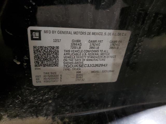 2018 CHEVROLET SILVERADO - 3GCUKSEC3JG262943