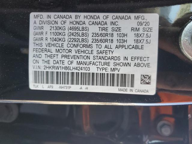 2020 HONDA CR-V EXL - 2HKRW1H86LH424103