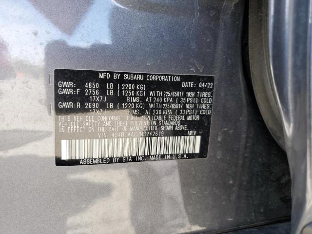 2022 SUBARU OUTBACK - 4S4BTAAC3N3242619