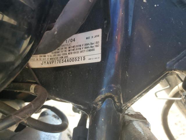 2004 YAMAHA MOTORCYCLE JYAVP17E54A005215