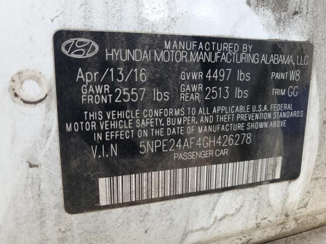 2016 HYUNDAI SONATA SE 5NPE24AF4GH426278