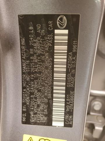 2016 LEXUS ES 350 - 58ABK1GG5GU014575