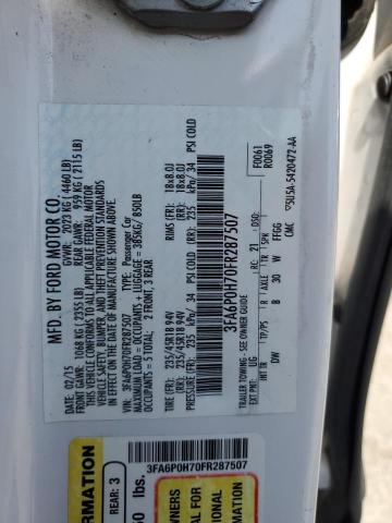 2015 FORD FUSION SE - 3FA6P0H70FR287507