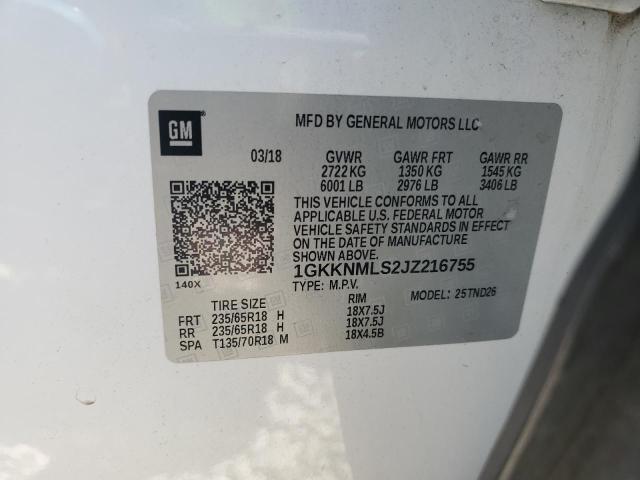 2018 GMC ACADIA SLT - 1GKKNMLS2JZ216755