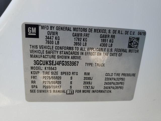 2015 CHEVROLET SILVERADO - 3GCUKSEJ4FG353967