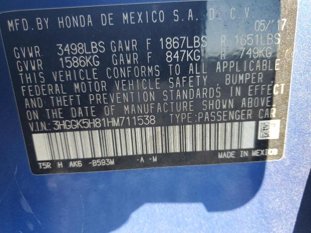 2017 HONDA FIT EX 3HGGK5H81HM711538