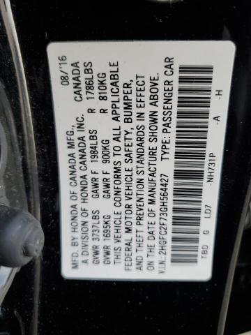 2016 HONDA CIVIC EX - 2HGFC2F73GH564427