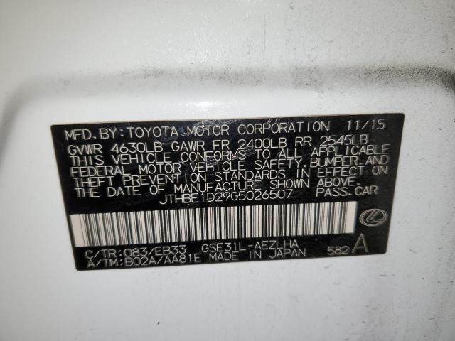 2016 LEXUS IS 350 JTHBE1D29G5026507