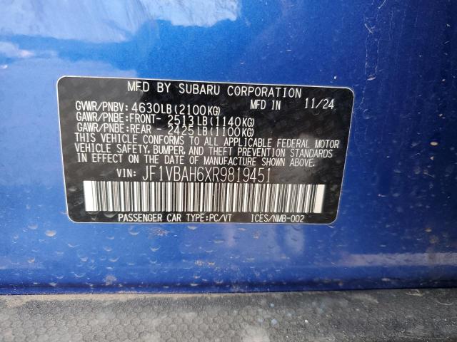 2024 SUBARU WRX PREMIU JF1VBAH6XR9819451