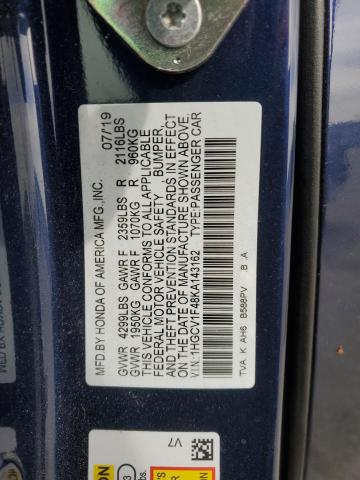 2019 HONDA ACCORD EX - 1HGCV1F48KA143162