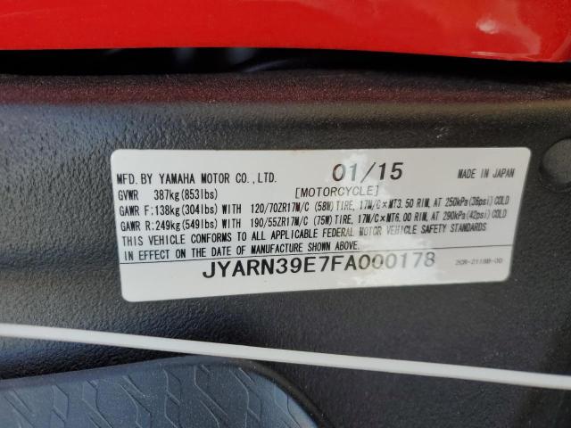 2015 YAMAHA YZFR1 JYARN39E7FA000178