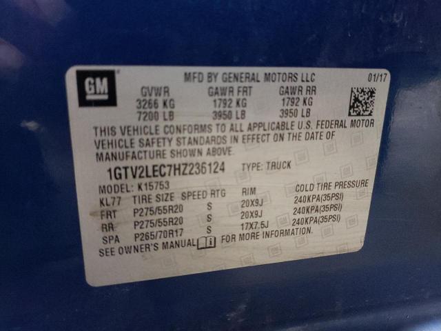 2017 GMC SIERRA K15 - 1GTV2LEC7HZ236124